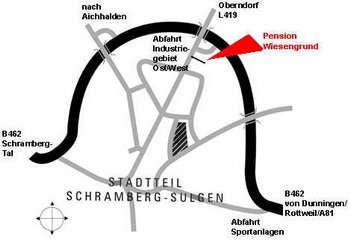 Lageskizze: Abfahrt Industriegebiet Ost/West in Schramberg-Sulgen